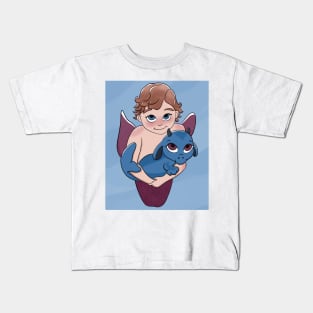 A Merchild and His Dragon Kids T-Shirt